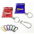 Tape Measure with LED Flashlight and Split Key Ring and Carabiner